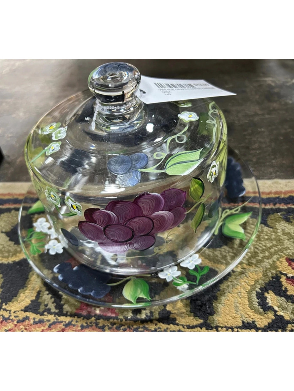 Vintage covered grape cheese dish